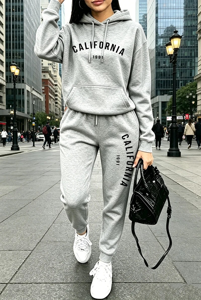 Winter Clothing Usa - Vendas Quentes: Conjunto de Moletom Feminino