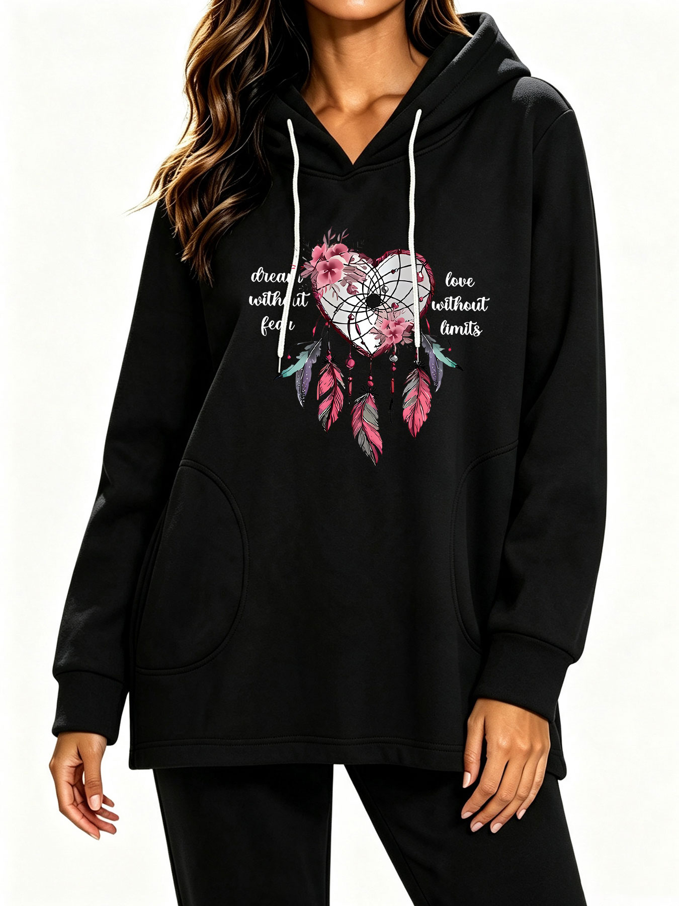 Winter Clothing English - Moletom com Capuz Solto Love Dream