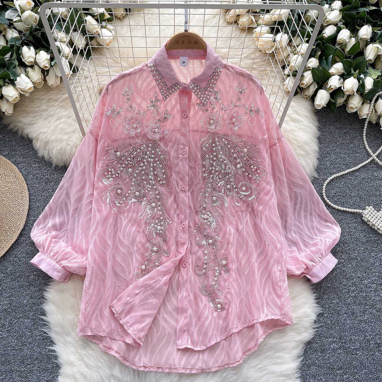Winter Clothing Korean - Botão Brilhante Camisa das mulheres Primavera