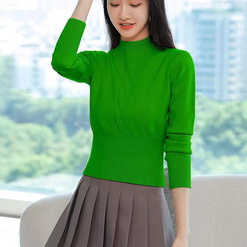 Winter Clothing Korean - Blusas Femininas Coreanas de Gola Alta