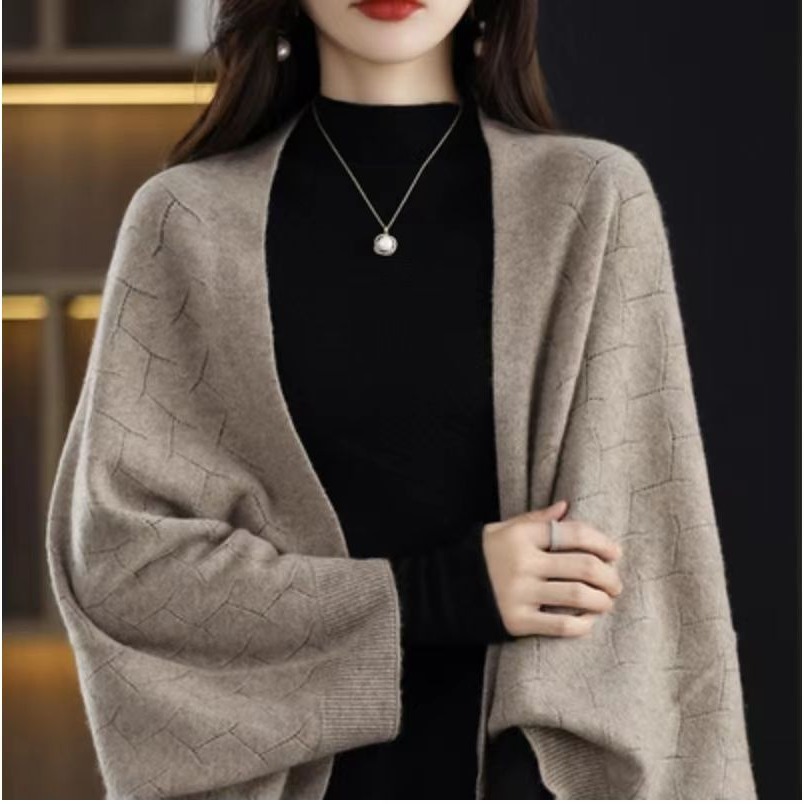 Winter Clothing Label - Casaco de Cashmere para Outono/Inverno, Dupla