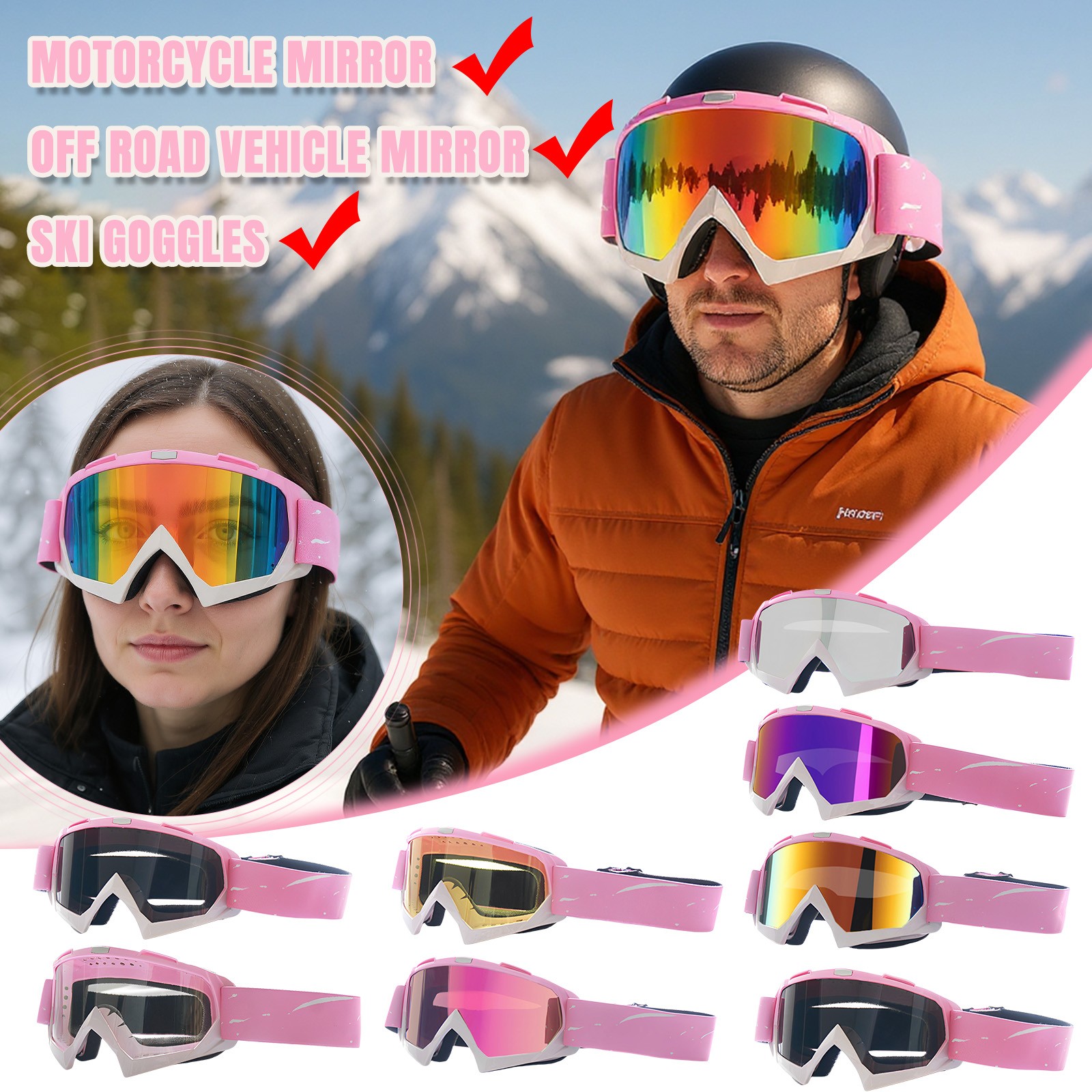 Snow Goggle Uv - À prova de vento à prova