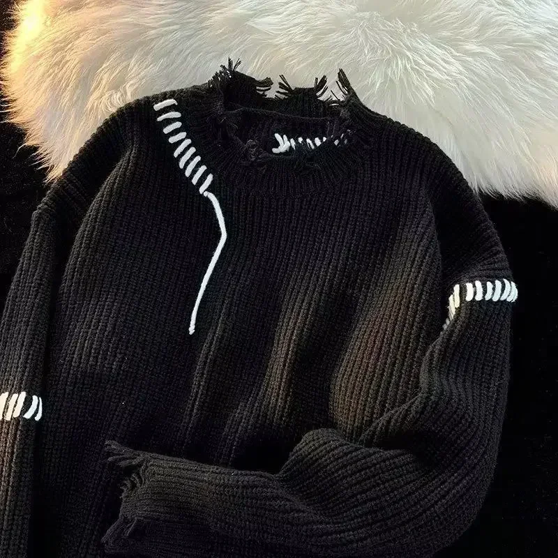 Suéter masculino de malha bege - Winter Clothing Korean avaliação e preço