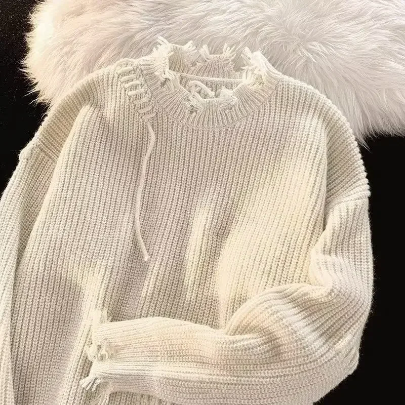 Suéter masculino de malha bege - Winter Clothing Korean avaliação e preço