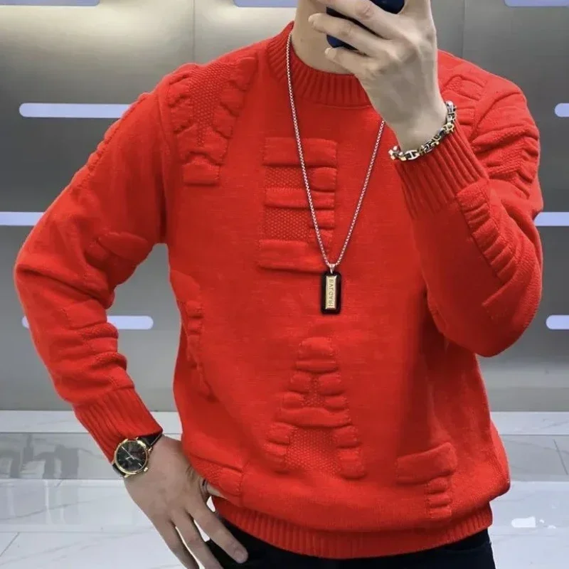Suéter de malha verde masculin - Winter Clothing Korean avaliação e preço