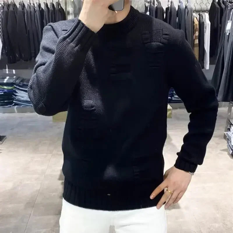 Suéter de malha verde masculin - Winter Clothing Korean avaliação e preço