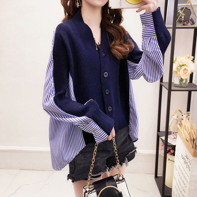 Camisa de malha com gola v eme - Winter Clothing Korean avaliação e preço