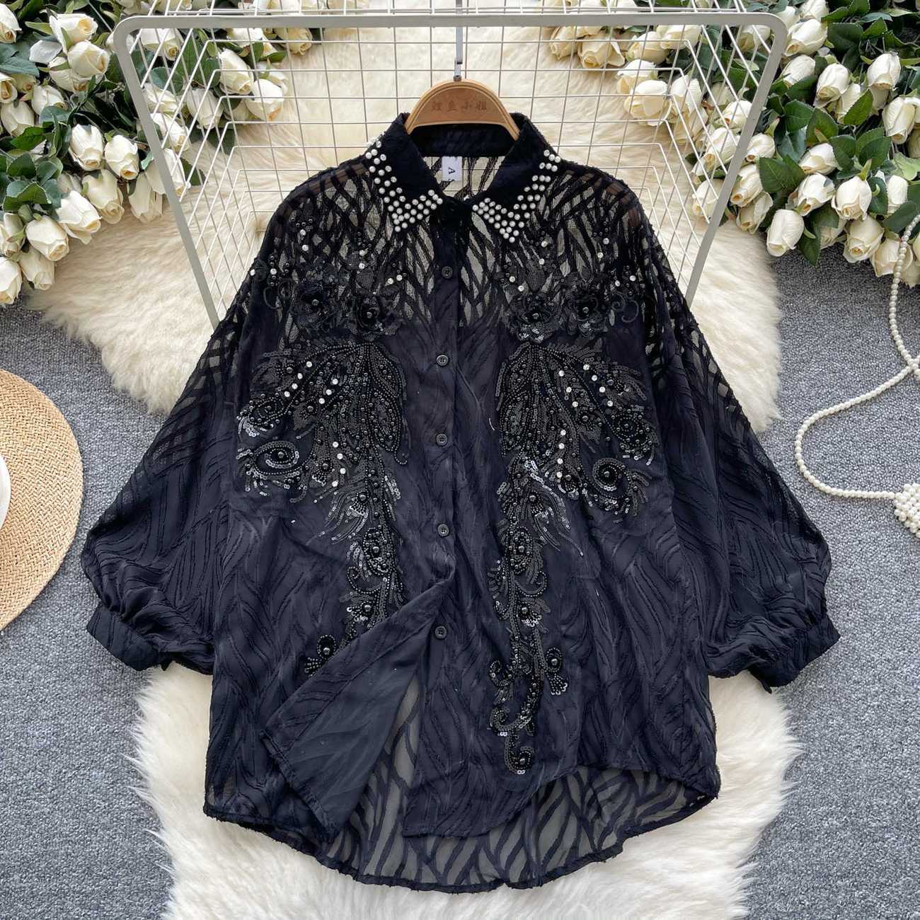 Botão Brilhante Camisa das mul - Winter Clothing Korean avaliação e preço