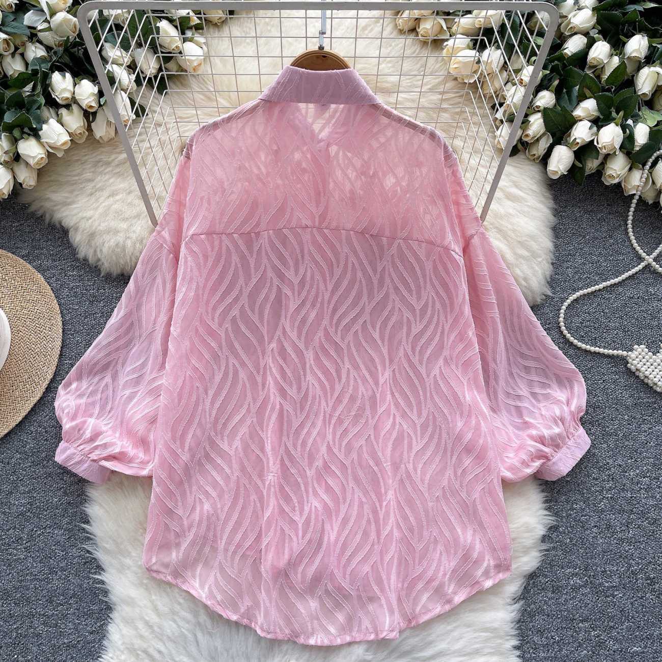 Botão Brilhante Camisa das mul - Winter Clothing Korean avaliação e preço