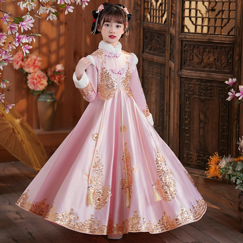 Vestido de menina flor cheongs - Winter Clothing Kids avaliação e preço