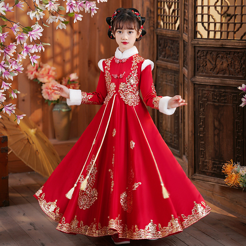 Vestido de menina flor cheongs - Winter Clothing Kids avaliação e preço